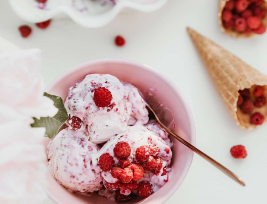 Vegan Raspberry Ripple Ice Cream